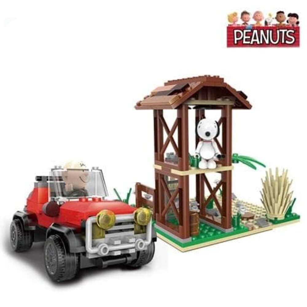 NEW Peanuts Jungle Adventure Snoopy & Charlie Brown Watchtower Building Set
